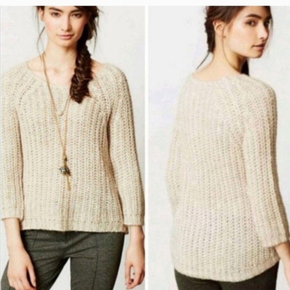 Knitted & Knotted Chunky Knit Raglan Sweater Oversized medium